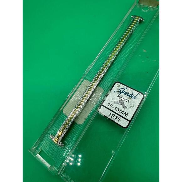 Vintage NOS Speidel ExpansionStainless Silver/Gold Tone Watch Band Women 10-13mm - Picture 1 of 5